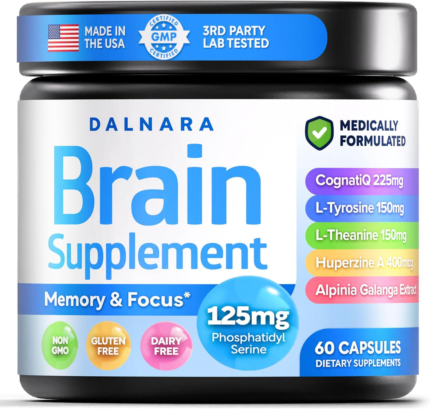 Brain Fog Supplement for Women – Memory & Focus Support for Perimenopause and Menopause – Cognitive Support with Phosphatidylserine, CognatiQ & L-Theanine – Brain Health Capsules – 60 Count - PrimeBioHealth - canada supplements