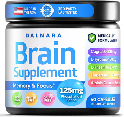 Brain Fog Supplement for Women – Memory & Focus Support for Perimenopause and Menopause – Cognitive Support with Phosphatidylserine, CognatiQ & L-Theanine – Brain Health Capsules – 60 Count - PrimeBioHealth - canada supplements