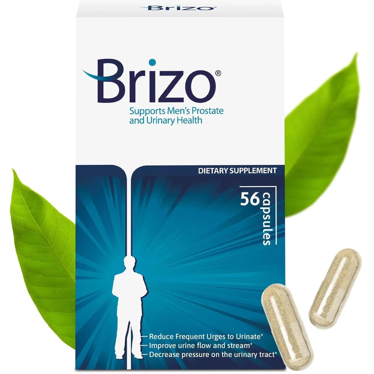 Brizo Prostate Health Supplements for Men - Herbal Capsules for Mens Urinary Health - Reduce Frequent Urination - 1 Month Supply - PrimeBioHealth - canada supplements