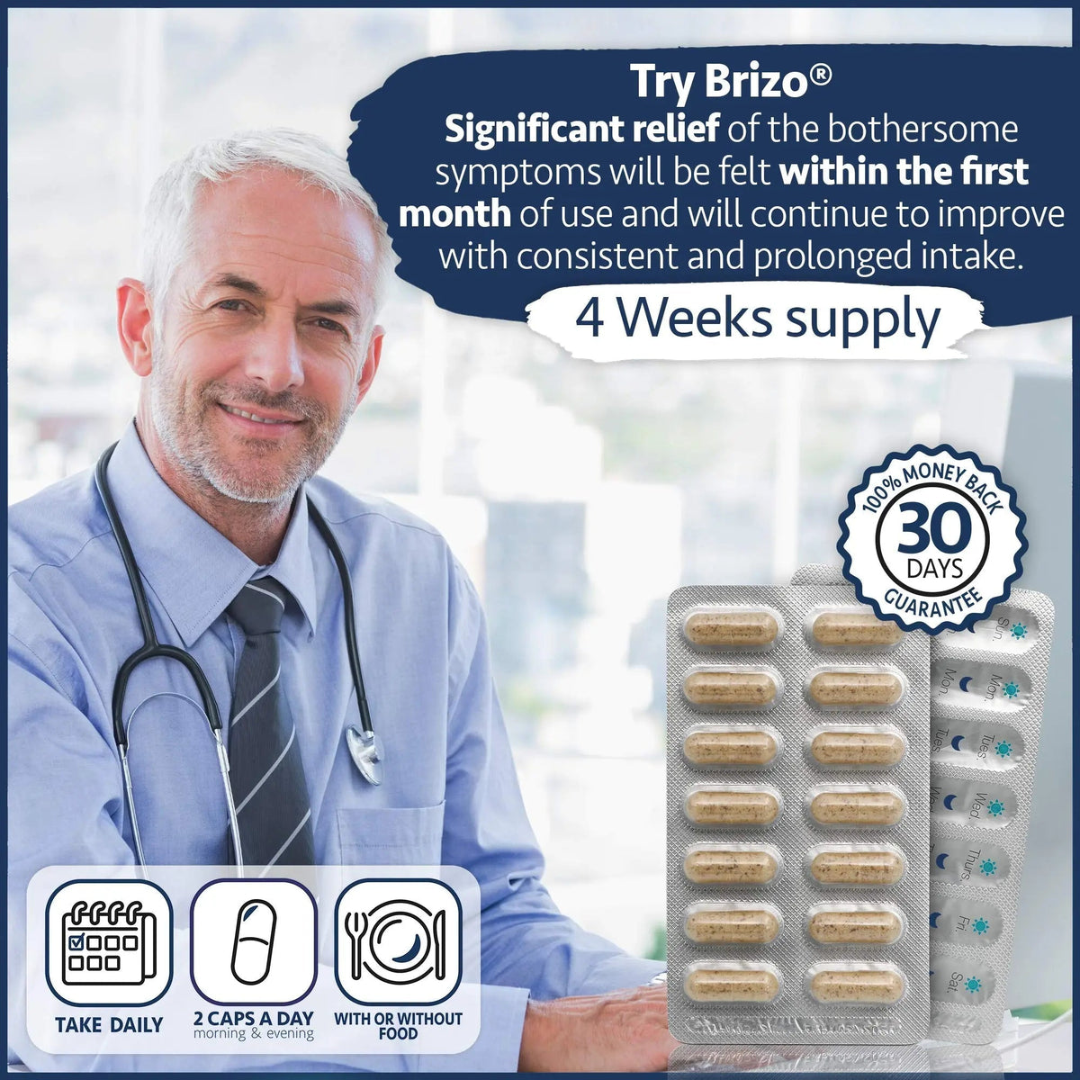 Brizo Prostate Health Supplements for Men - Herbal Capsules for Mens Urinary Health - Reduce Frequent Urination - 1 Month Supply - PrimeBioHealth - canada supplements