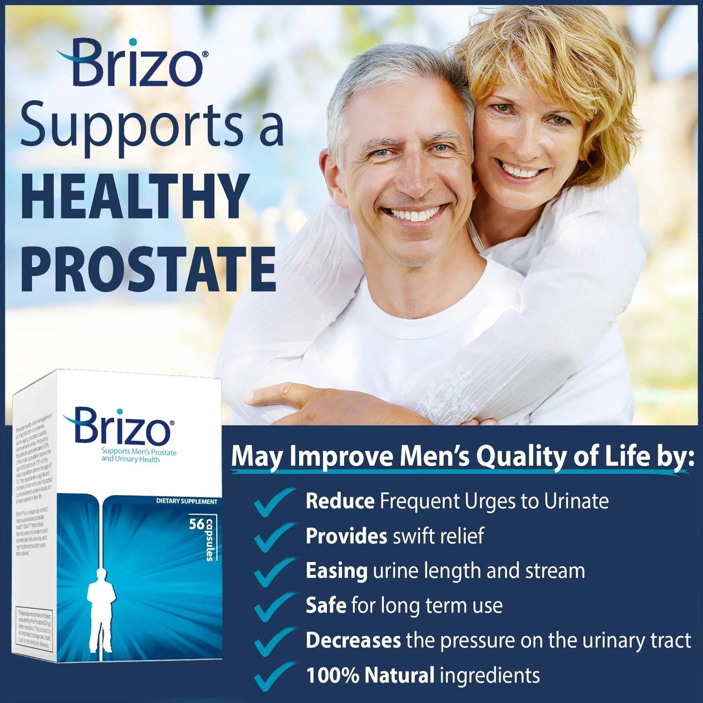 Brizo Prostate Health Supplements for Men - Herbal Capsules for Mens Urinary Health - Reduce Frequent Urination - 1 Month Supply - PrimeBioHealth - canada supplements