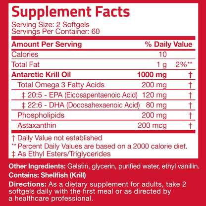 Bronson Antarctic Krill Oil 1000 mg with Omega-3s EPA, DHA, Astaxanthin and Phospholipids 120 Softgels - PrimeBioHealth - canada supplements