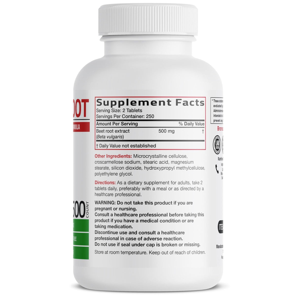 Bronson Beet Root Extra Strength, Non-GMO, 250 Vegetarian Tablets - PrimeBioHealth - canada supplements