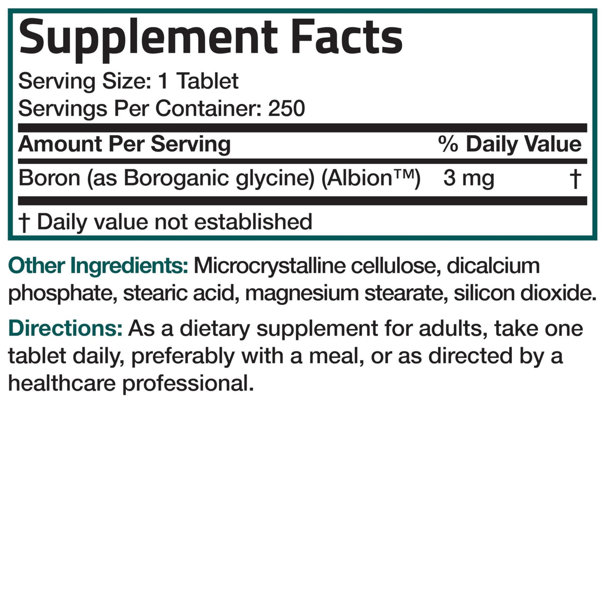 Bronson Boron 3 MG Chelated Superior Absorption Supports Bone Health Trace Mineral, Non-GMO, 250 Vegetarian Tablets - PrimeBioHealth - canada supplements
