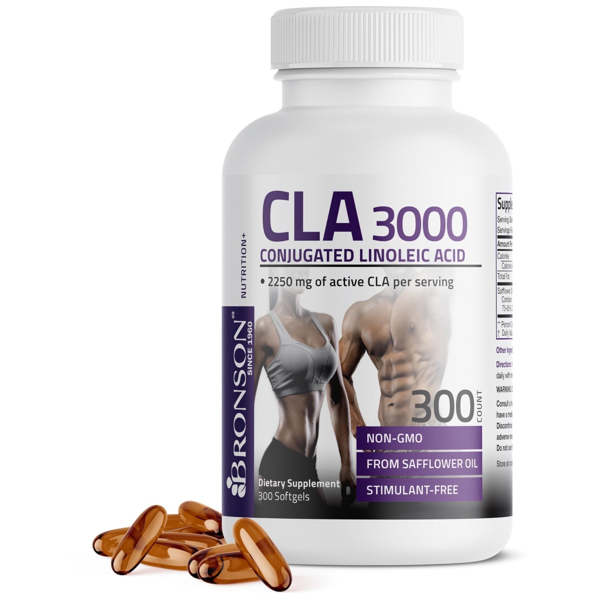 Bronson CLA 3000 Extra High Potency Supports Healthy Weight Management Lean Muscle Mass Non-Stimulating - PrimeBioHealth - canada supplements
