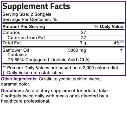 Bronson CLA 3000 Extra High Potency Supports Healthy Weight Management Lean Muscle Mass Non-Stimulating Conjugated Linoleic Acid 120 Softgels - PrimeBioHealth - canada supplements