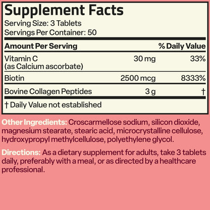 Bronson Collagen Peptides 3000mg (per Serving) with Biotin & Vitamin C - for Hair, Skin & Nails Support, Non-GMO, 90 Tablets - PrimeBioHealth - canada supplements