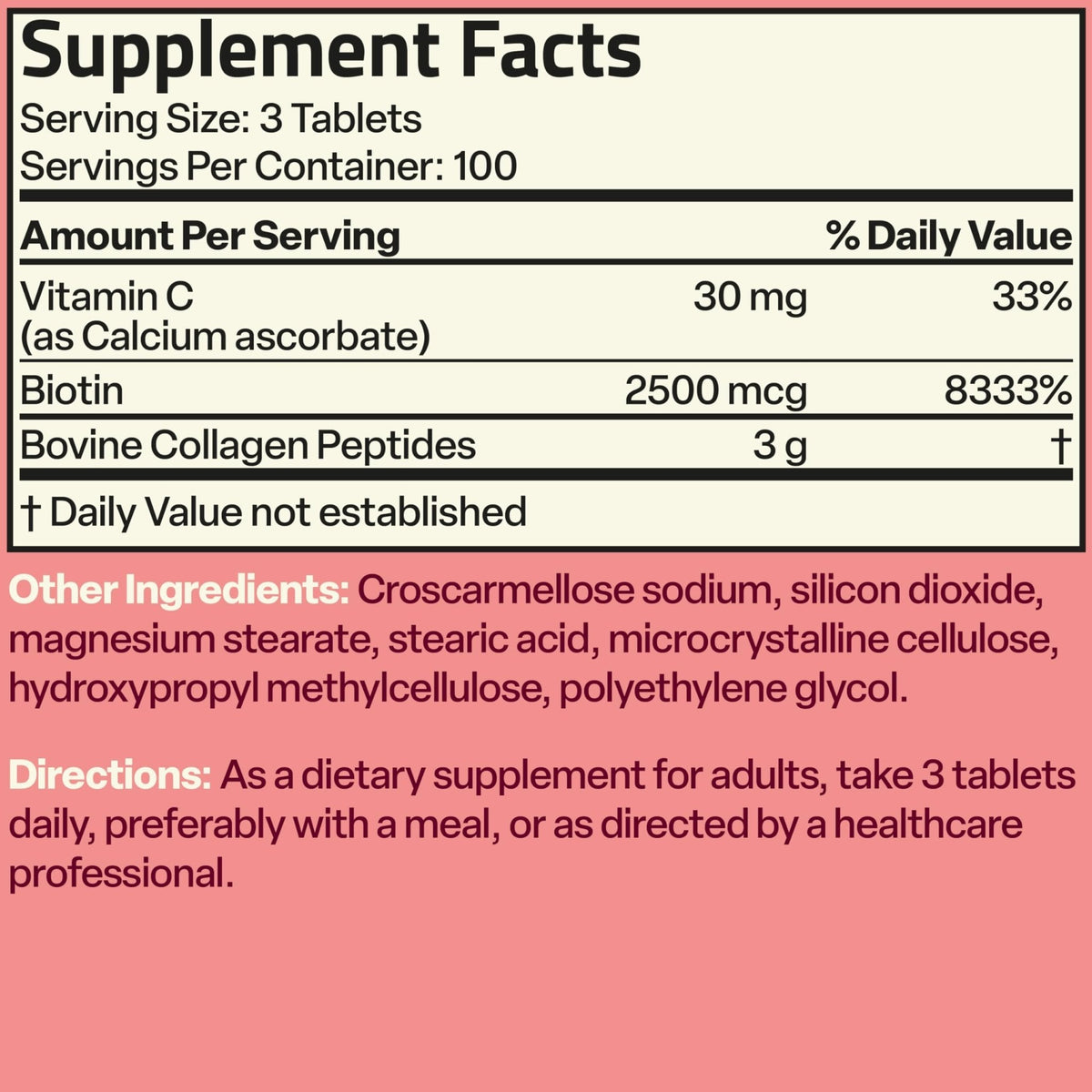 Bronson Collagen Peptides 3000mg (per Serving) with Biotin & Vitamin C - for Hair, Skin & Nails Support, Non-GMO, 90 Tablets - PrimeBioHealth - canada supplements