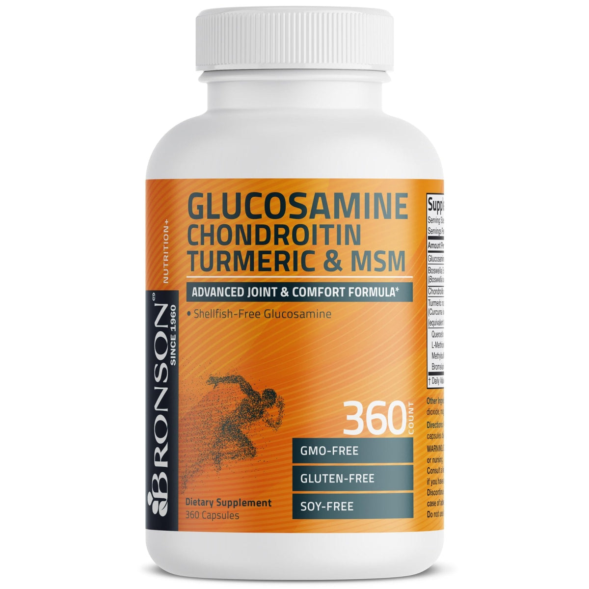 Bronson Glucosamine Chondroitin Turmeric & MSM Advanced Joint & Cartilage Formula, Supports Healthy Joints, Mobility & Cartilage - Non-GMO, 60 Capsules - PrimeBioHealth - canada supplements