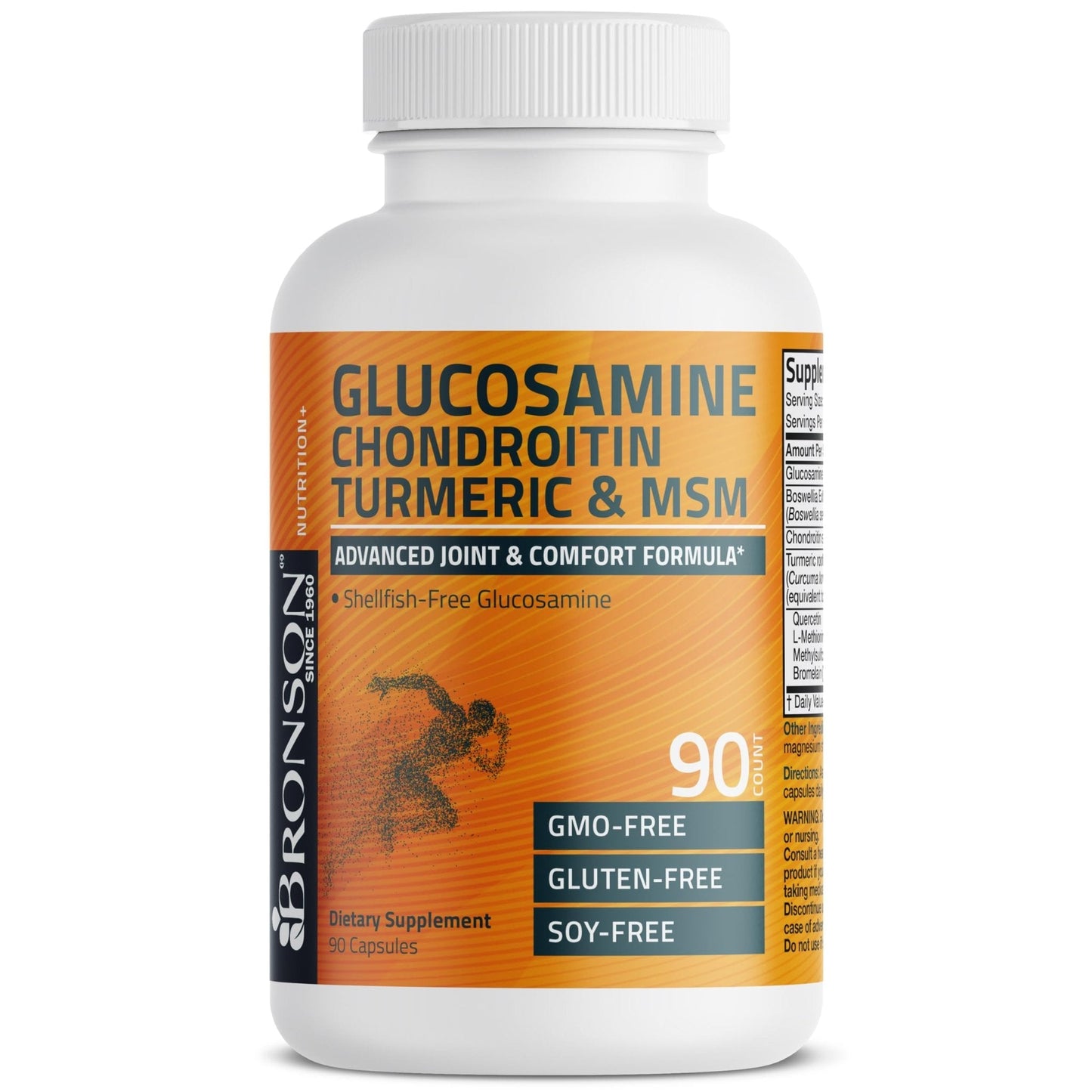 Bronson Glucosamine Chondroitin Turmeric & MSM Advanced Joint & Cartilage Formula, Supports Healthy Joints, Mobility & Cartilage - Non-GMO, 60 Capsules - PrimeBioHealth - canada supplements