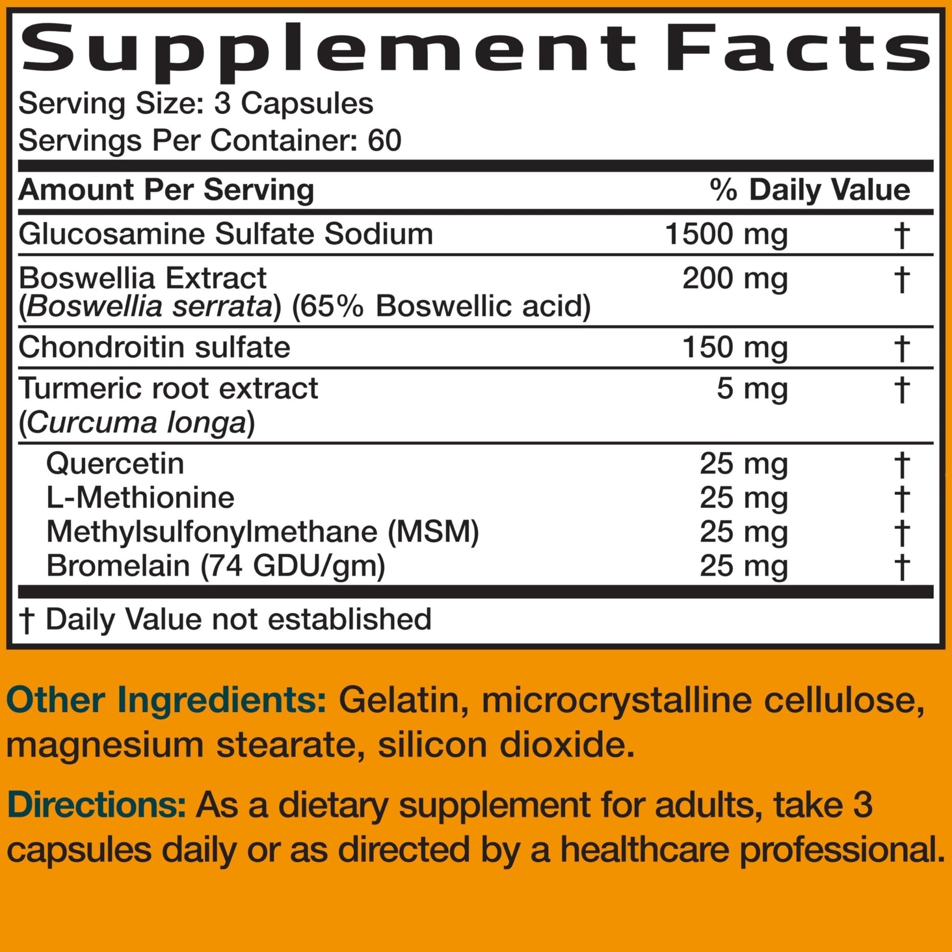 Bronson Glucosamine Chondroitin Turmeric & MSM Advanced Joint & Cartilage Formula, Supports Healthy Joints, Mobility & Cartilage - Non-GMO, 60 Capsules - PrimeBioHealth - canada supplements