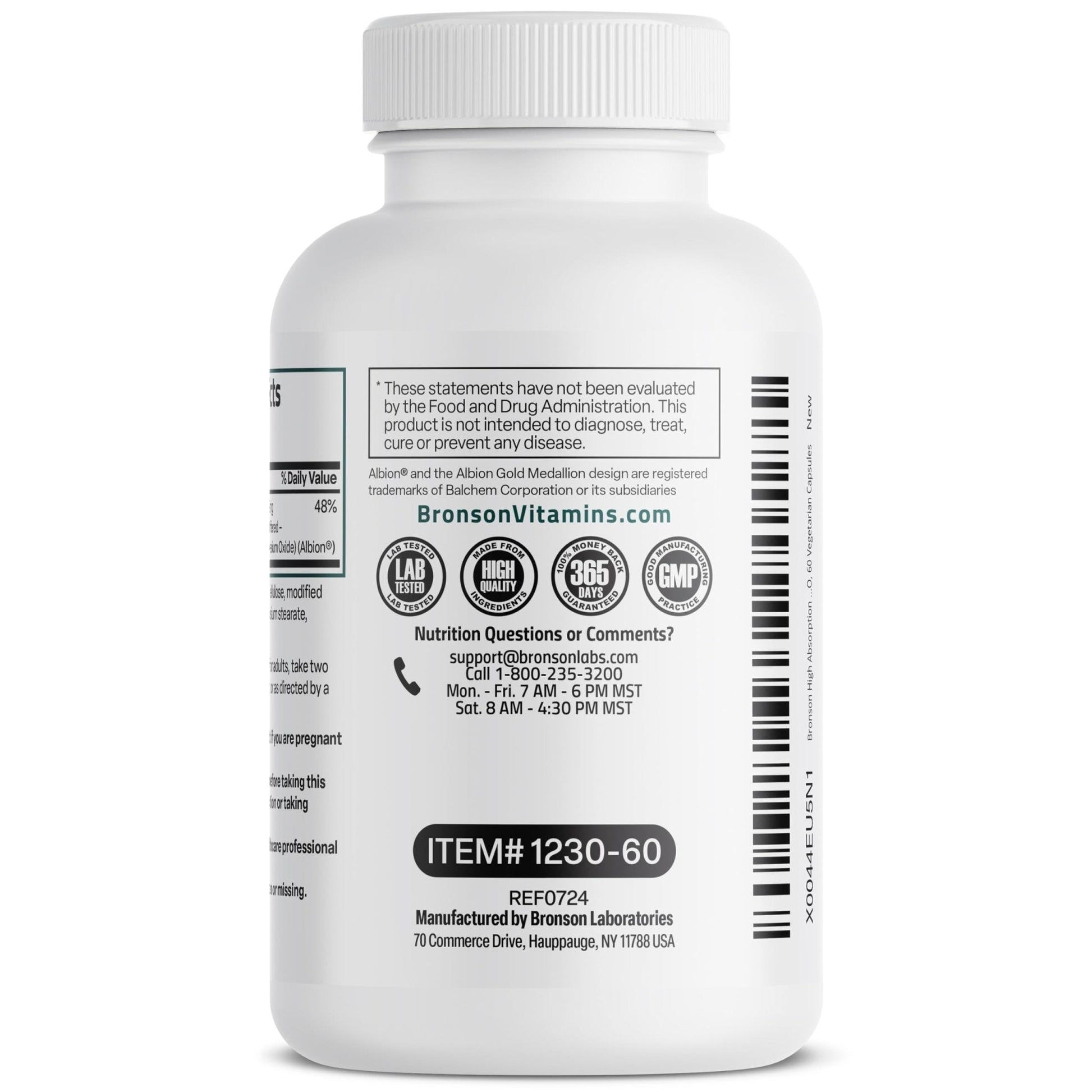 Bronson Magnesium Glycinate 200 MG per Serving Chelated for High Absorption, Gentle On Stomach, Non-GMO, 60 Vegetarian Capsules - PrimeBioHealth - canada supplements