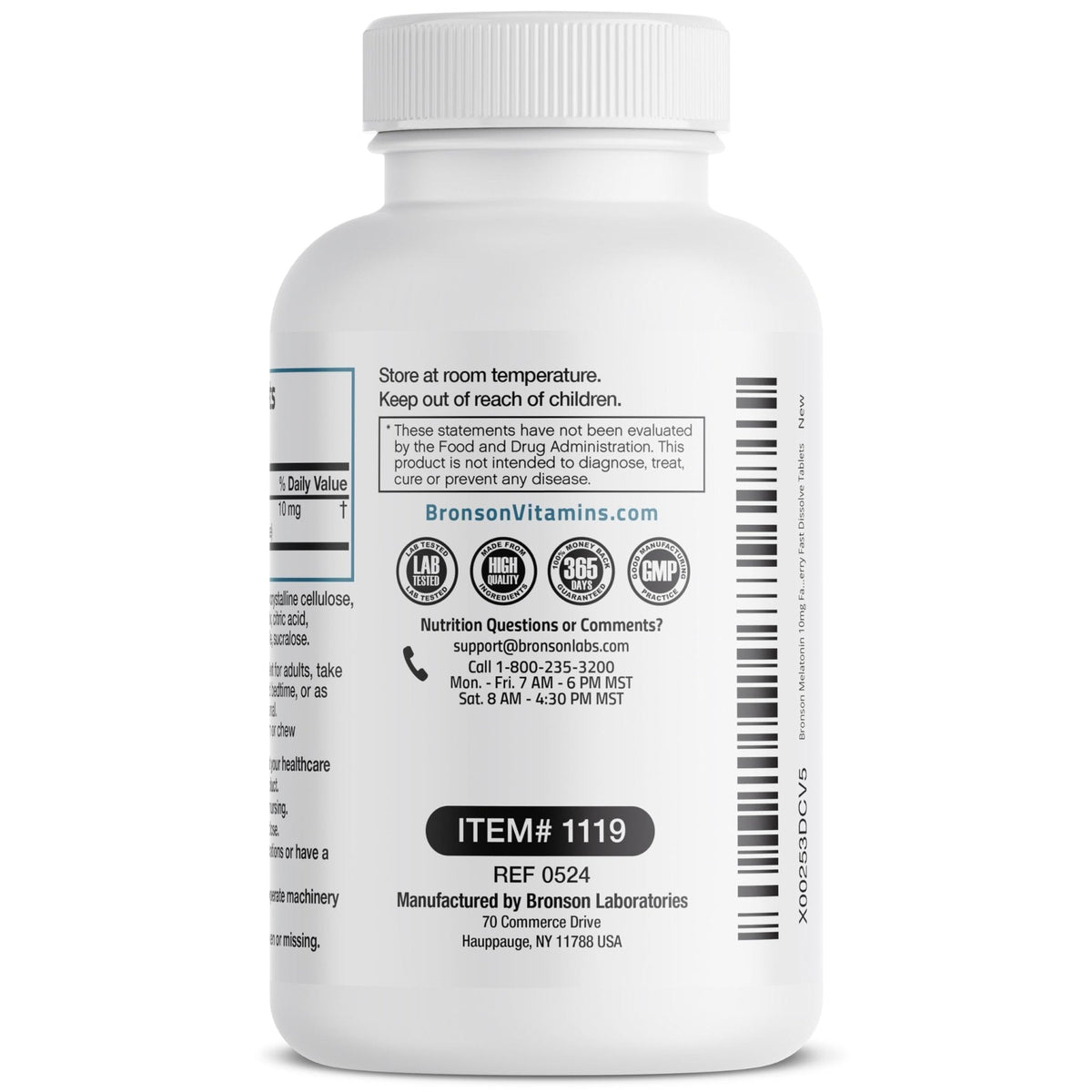 Bronson Melatonin 10mg Fast Dissolve Cherry Flavored Tablets Vegetarian Chewable Lozenges, 360 Count - PrimeBioHealth - canada supplements