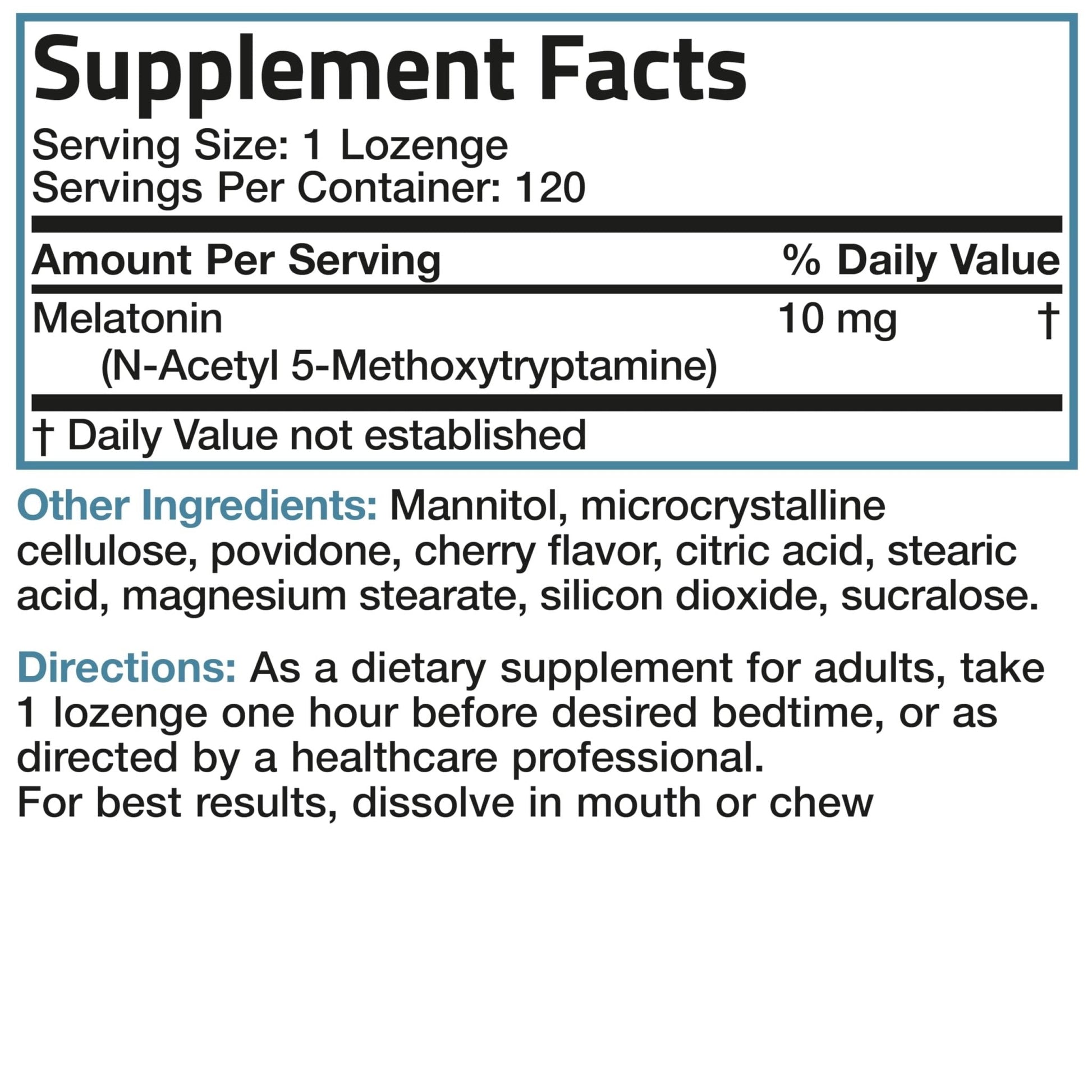 Bronson Melatonin 10mg Fast Dissolve Cherry Flavored Tablets Vegetarian Chewable Lozenges, 360 Count - PrimeBioHealth - canada supplements