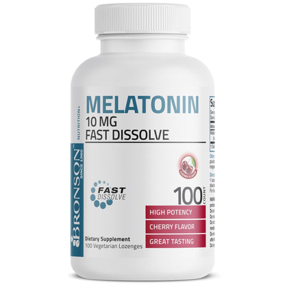 Bronson Melatonin 10mg Fast Dissolve Cherry Flavored Tablets Vegetarian Chewable Lozenges, 360 Count - PrimeBioHealth - canada supplements