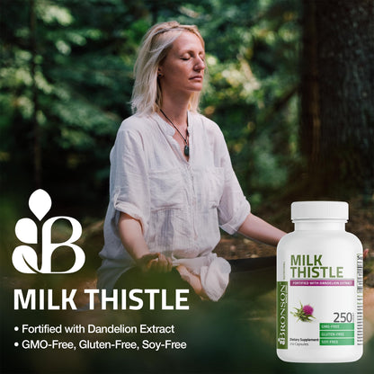 Bronson Milk Thistle Silymarin Marianum & Dandelion Extract Liver Health Support, Antioxidant Support, Detox, 120 Capsules - PrimeBioHealth - canada supplements