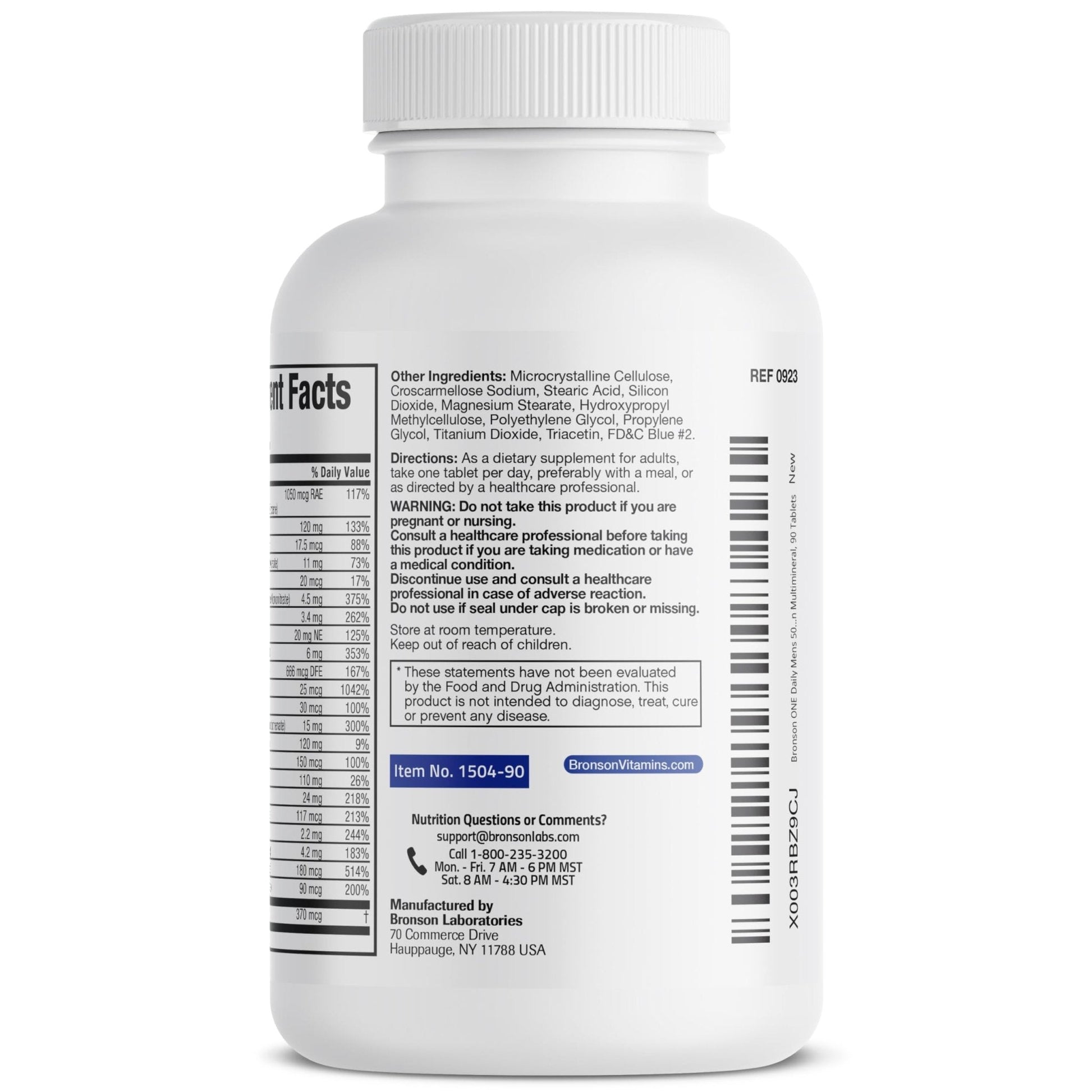 Bronson ONE Daily Mens 50+ Complete Multivitamin Multimineral, 180 Tablets - PrimeBioHealth - canada supplements