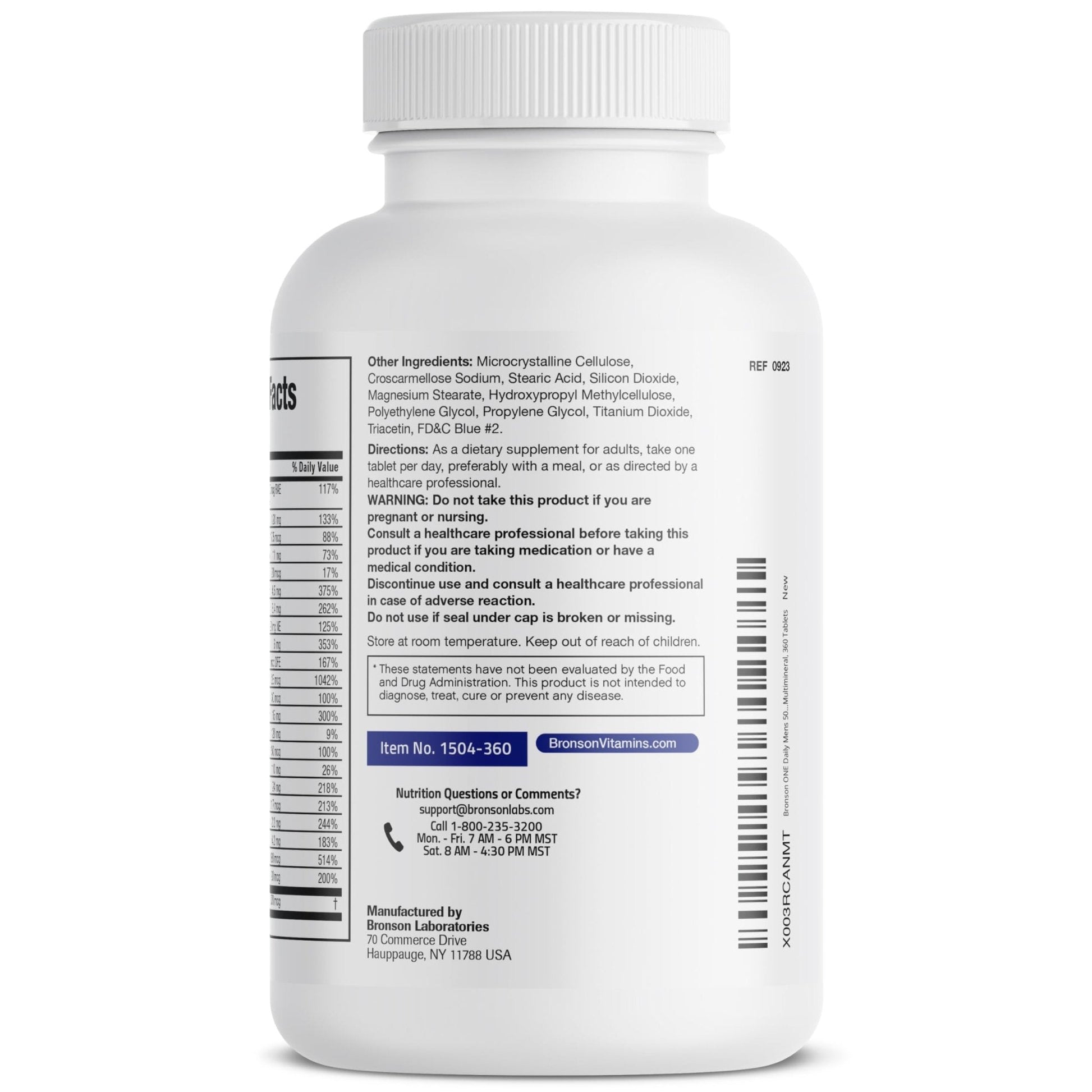Bronson ONE Daily Mens 50+ Complete Multivitamin Multimineral, 180 Tablets - PrimeBioHealth - canada supplements