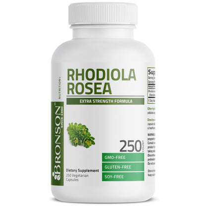 Bronson Rhodiola Rosea Vegetarian Capsules - Adaptogenic Herb - Brain, Stress & Mood Support - Non-GMO, 60 Count - PrimeBioHealth - canada supplements