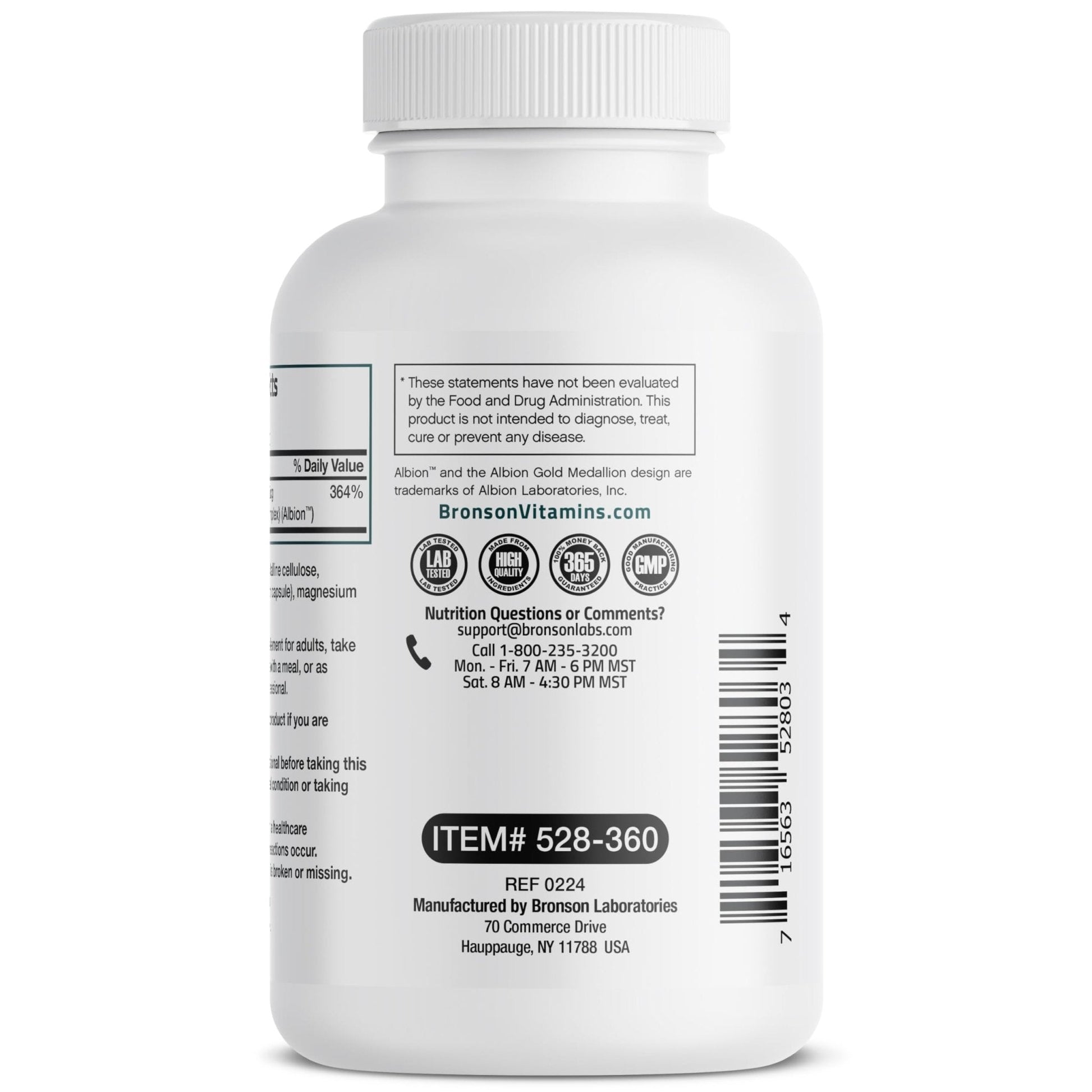 Bronson Selenium 200 mcg – Yeast Free Chelated Amino Acid Complex - Essential Trace Mineral with Superior Absorption, 250 Vegetarian Capsules - PrimeBioHealth - canada supplements