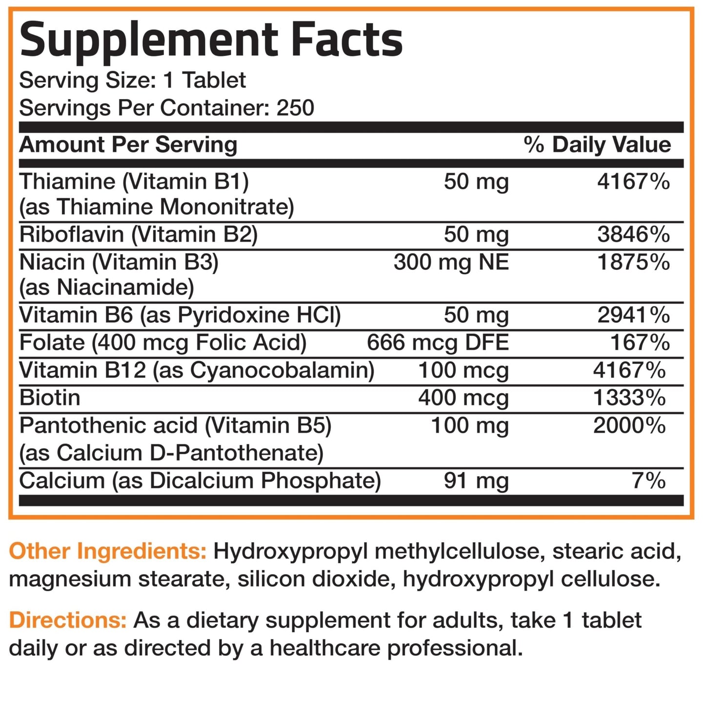 Bronson Super B Vitamin B Complex Sustained Slow Release (Vitamin B1, B2, B3, B6, B9 - Folic Acid, B12) Contains All B Vitamins 60 Tablets - PrimeBioHealth - canada supplements