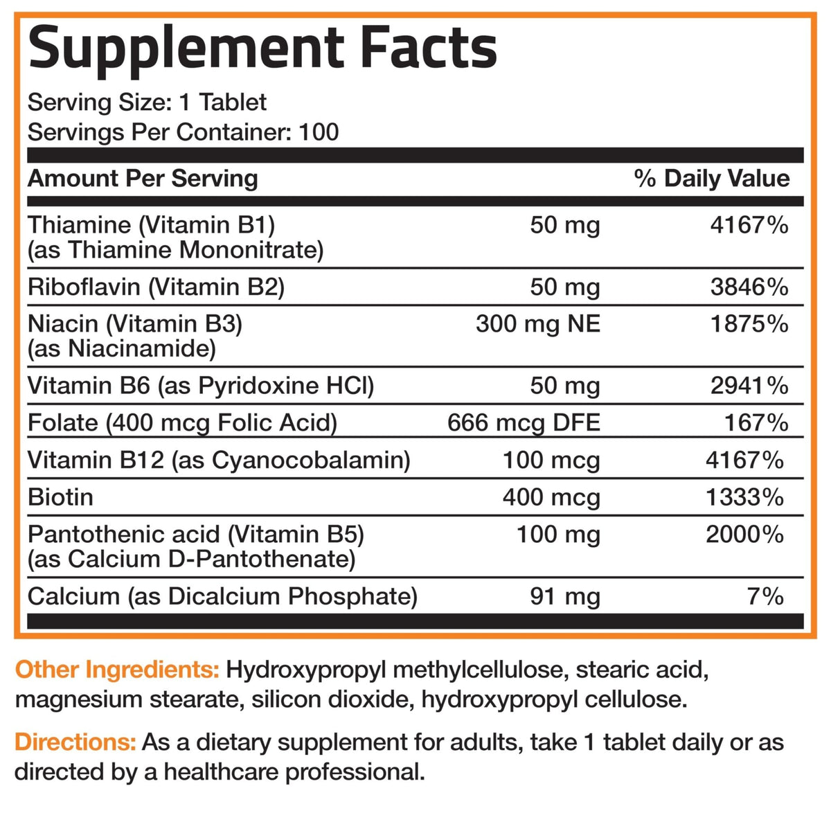 Bronson Super B Vitamin B Complex Sustained Slow Release (Vitamin B1, B2, B3, B6, B9 - Folic Acid, B12) Contains All B Vitamins 60 Tablets - PrimeBioHealth - canada supplements