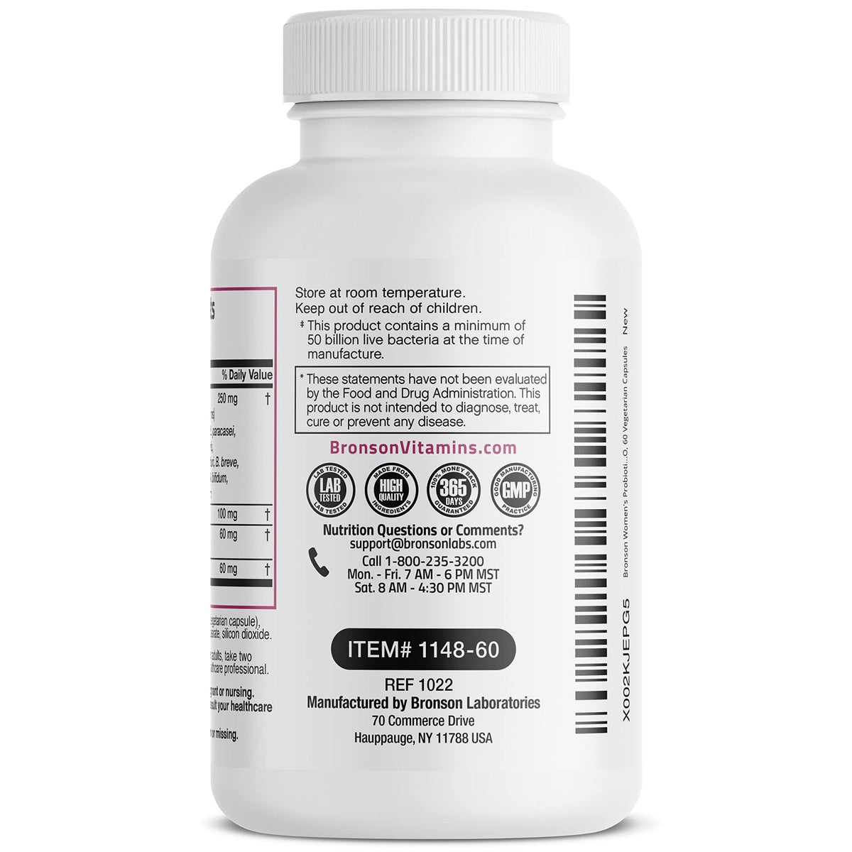 Bronson Women's Probiotic 50 Billion CFU + Prebiotic with Cranberry & D-Mannose – Vaginal Health, Healthy Digestion, Immune Function and Urinary Tract Support, Non-GMO, 60 Vegetarian Capsules - PrimeBioHealth - canada supplements