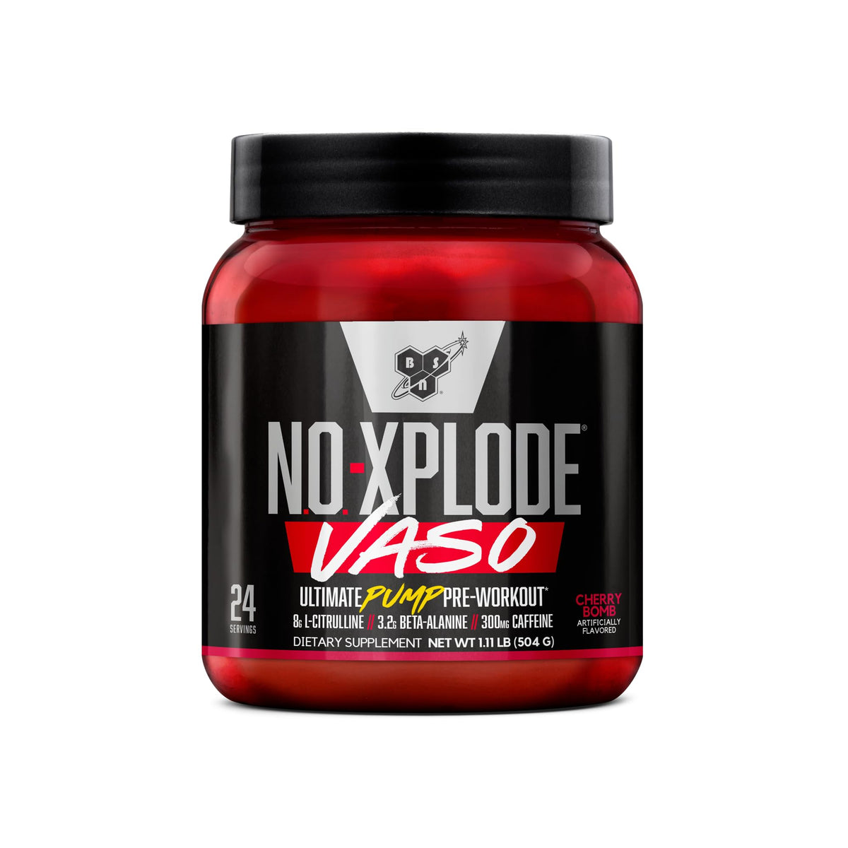 BSN N.O.-XPLODE Vaso Pre Workout Powder with 8g of L-Citrulline and 3.2g Beta-Alanine and Energy, Flavor: Cherry Bomb, 24 Servings - PrimeBioHealth - canada supplements