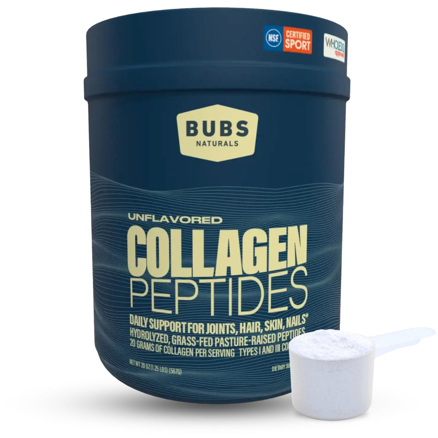 BUBS Naturals Collagen Peptides Powder, Collagen for Women & Men, Hydrolyzed Peptides, Unflavored Pasture Raised Grass Fed, Paleo Keto Friendly - PrimeBioHealth - canada supplements