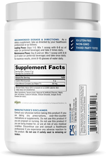 Bucked Up Grape Apple Creatine for Women and Men - Easy to Mix Vegetarian - Flavored Creatine Monohydrate Powder - Made in USA - 5G Per Serving - 50 Servings - 250 Grams Per Container - PrimeBioHealth - canada supplements