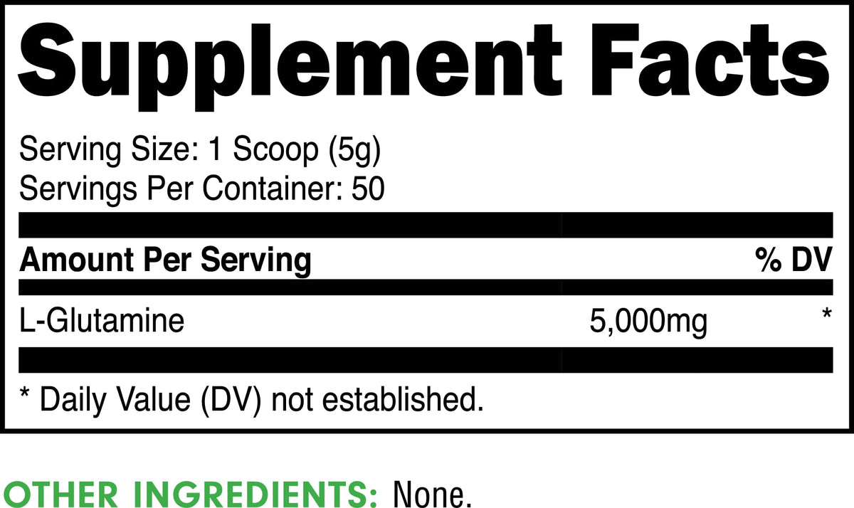 Bucked Up L-Glutamine (5000mg), Essentials (50 Servings, 250 Grams) - PrimeBioHealth - canada supplements