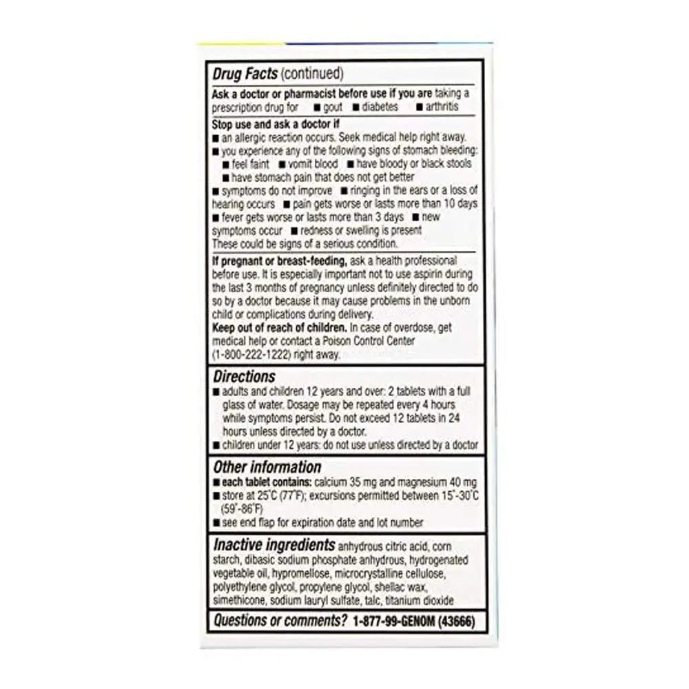 Bufferin Buffered Aspirin (NSAID) Coated Tablets Pain Reliever/Fever Reducer 130 ea (Pack of 3) - PrimeBioHealth - canada supplements