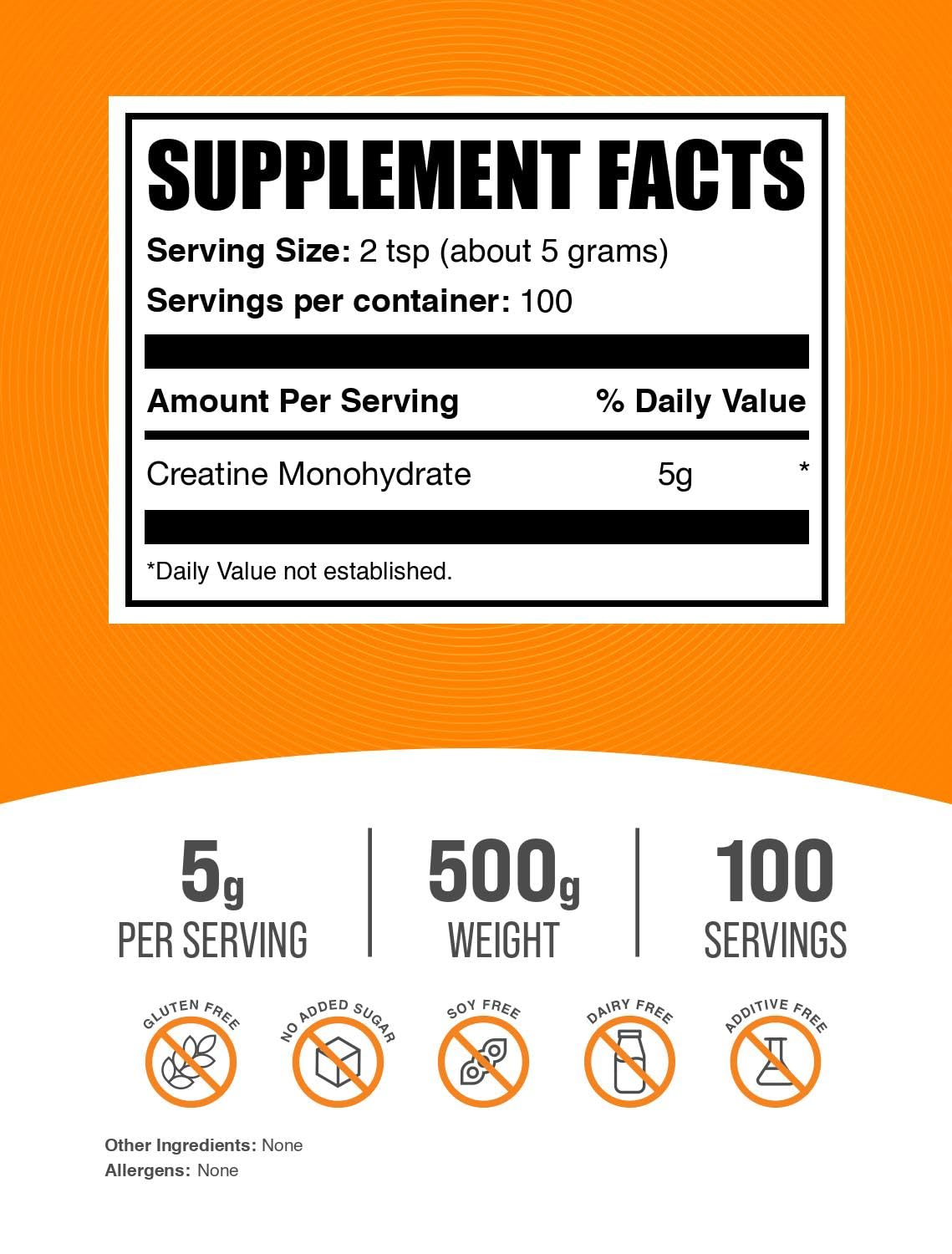 BulkSupplements.com Creatine Monohydrate Powder - Micronized Creatine Powder, Unflavored - Pure & Gluten Free, 5g per Serving, 500g (1.1 lbs) (Pack of 1) - PrimeBioHealth - canada supplements