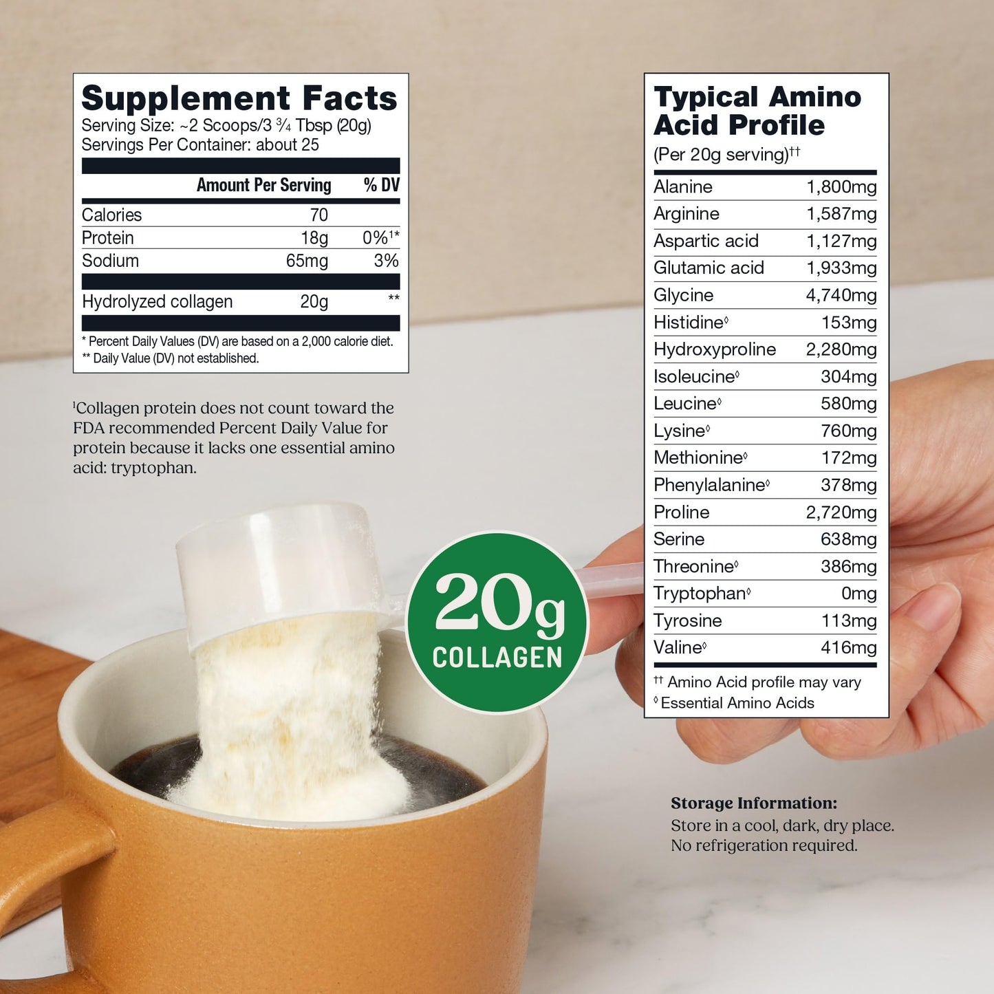 Bulletproof Unflavored Collagen Peptides Powder, 20g Grass-Fed Collagen Protein and Amino Acids for Skin - PrimeBioHealth - canada supplements