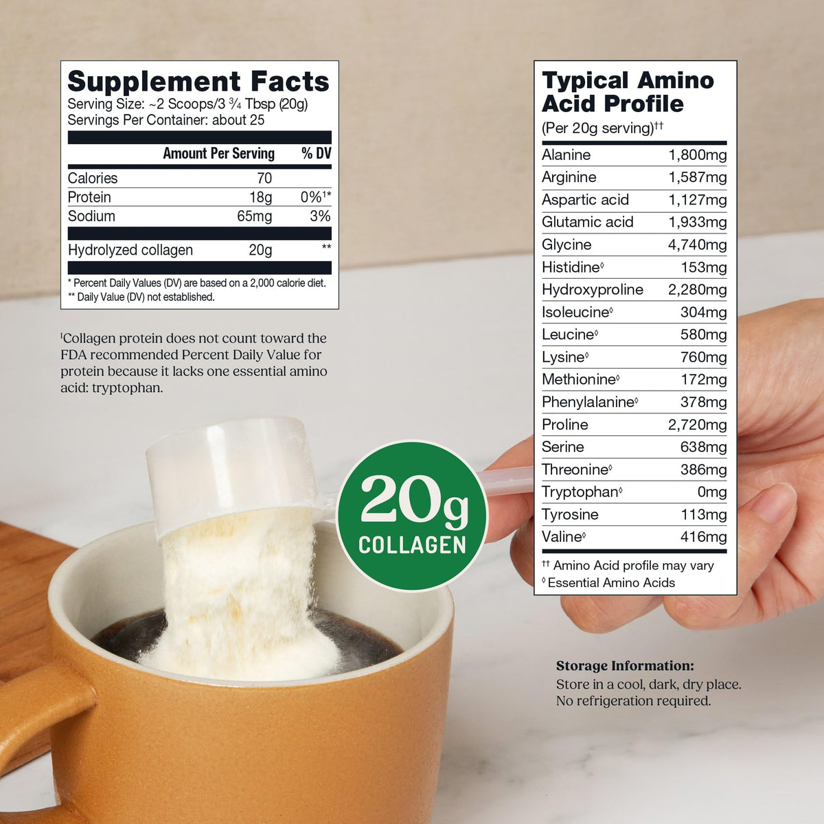 Bulletproof Unflavored Collagen Peptides Powder, 20g Grass-Fed Collagen Protein and Amino Acids for Skin - PrimeBioHealth - canada supplements