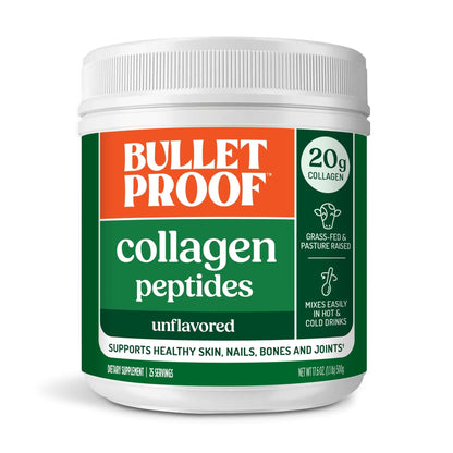 Bulletproof Unflavored Collagen Peptides Powder, 20g Grass-Fed Collagen Protein and Amino Acids for Skin - PrimeBioHealth - canada supplements