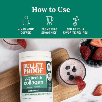 Bulletproof Unflavored Gut Health Collagen Protein, 14 Ounces, 10g Grass-Fed Collagen Peptides for Gut, Skin, Bone and Joint Support - PrimeBioHealth - canada supplements