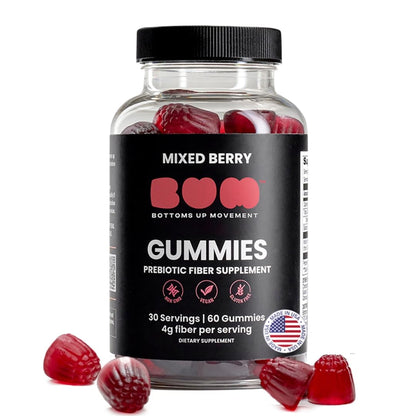 Bum Prebiotic Fiber Supplement for Men - Chicory Root Inulin Prebiotic Fiber Gummies for Men for Peachy Digestive Health, Regularity & Boating Relief - PrimeBioHealth - canada supplements