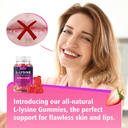 BVIVLOO L-Lysine 1000mg Gummies for Immune Support & Skin Health - High Potency Vegan Gummies, Sugar-Free, Natural Berry Flavor, Gluten-Free Chewable Supplement - PrimeBioHealth - canada supplements
