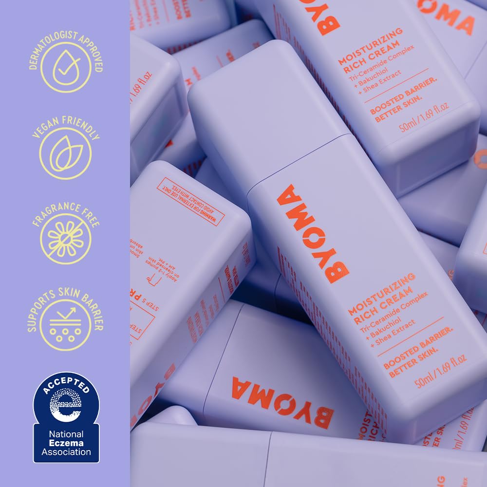BYOMA Moisturizing Rich Cream - Barrier Repair Cream Face Lotion with Bakuchiol & Shea Extract - Ceramide Face Moisturizer for Dry Skin - PrimeBioHealth - canada supplements