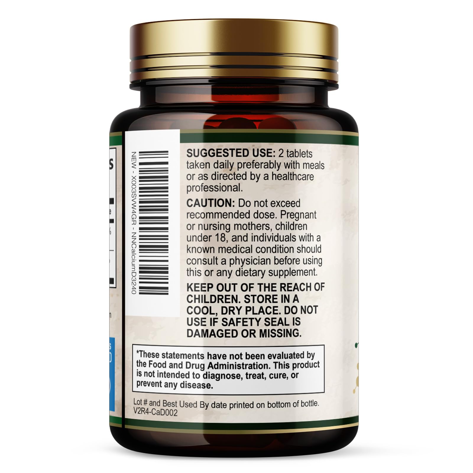 Calcium 1200 mg with Vitamin D3 - Per Serving - Bone Health Supplement - Vitamin D & Calcium Supplements for Women & Men - Bone Strength Support - PrimeBioHealth - canada supplements