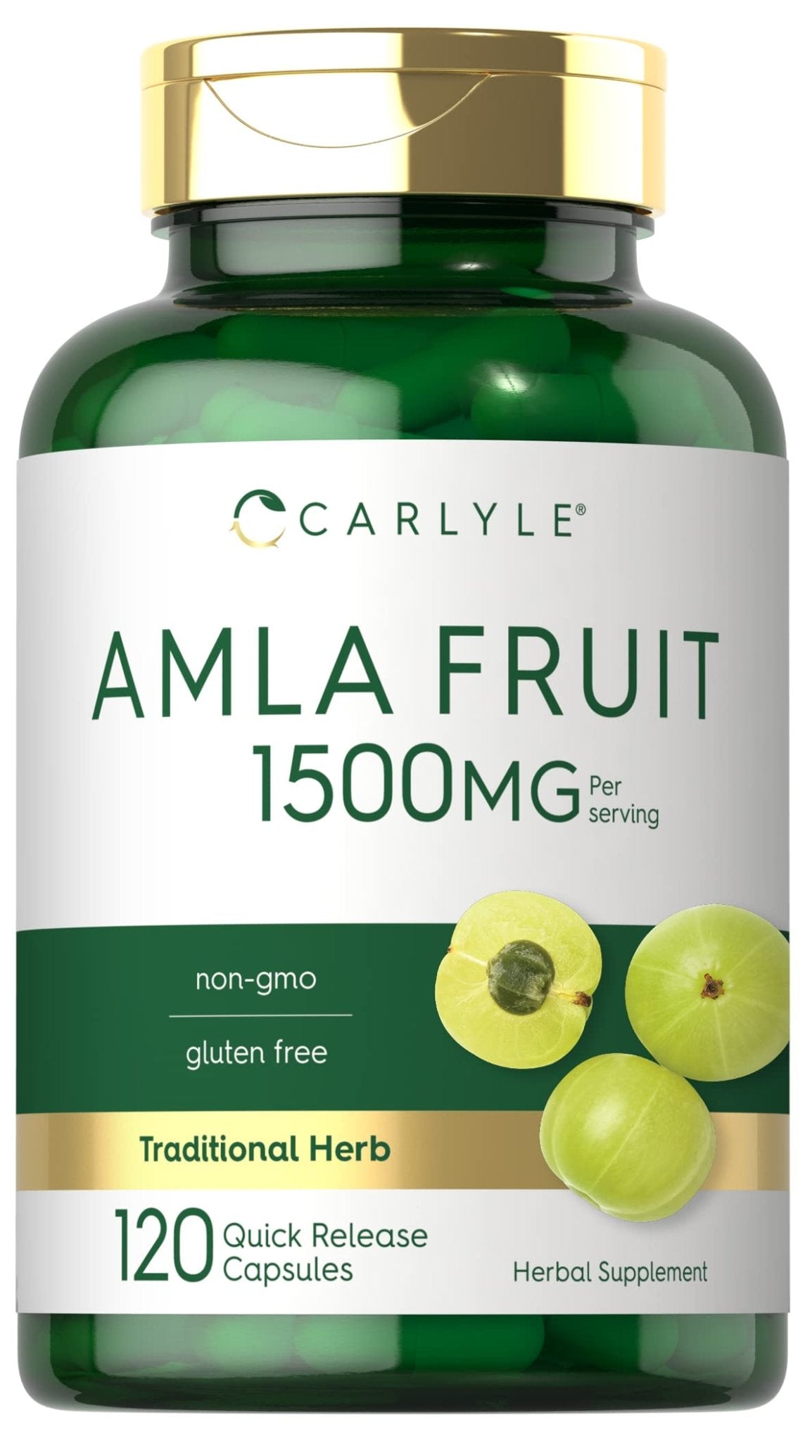 Carlyle Amla Capsules 1500mg | 120 Count | Amalaki Fruit | Herbal Extract Supplement | Non-GMO and Gluten Free - PrimeBioHealth - canada supplements