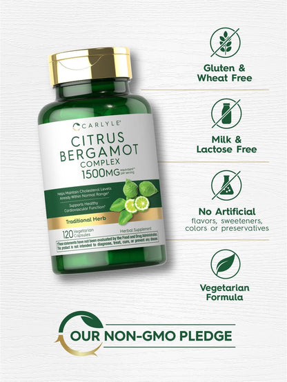 Carlyle Citrus Bergamot Supplement | Extract Complex | 120 Capsules | Non-GMO, Gluten Free - PrimeBioHealth - canada supplements