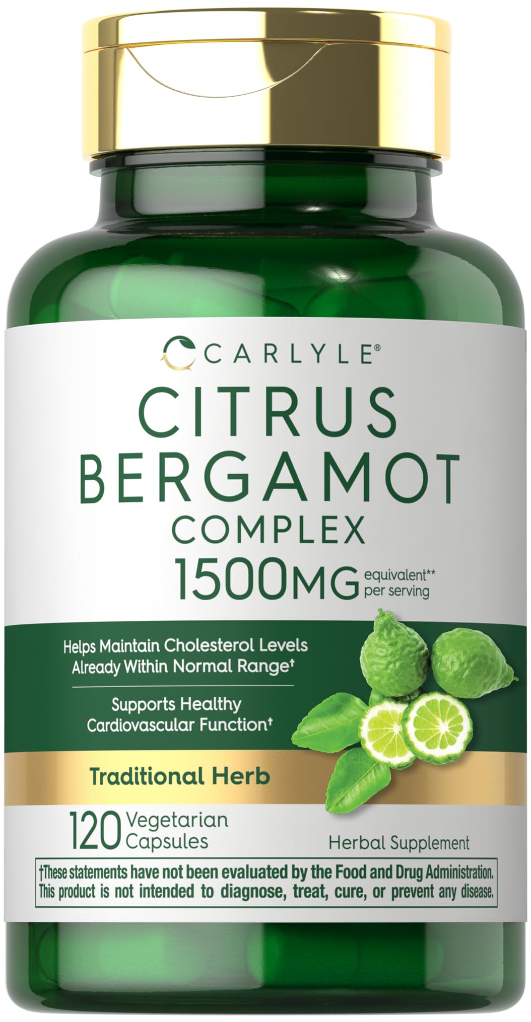 Carlyle Citrus Bergamot Supplement | Extract Complex | 120 Capsules | Non-GMO, Gluten Free - PrimeBioHealth - canada supplements