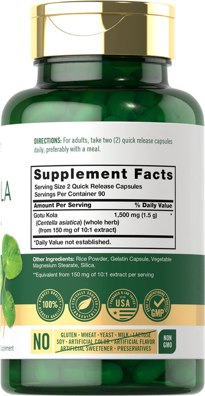 Carlyle Gotu Kola Capsules | 180 Count | Non-GMO, Gluten Free | Traditional Herb Extract - PrimeBioHealth - canada supplements