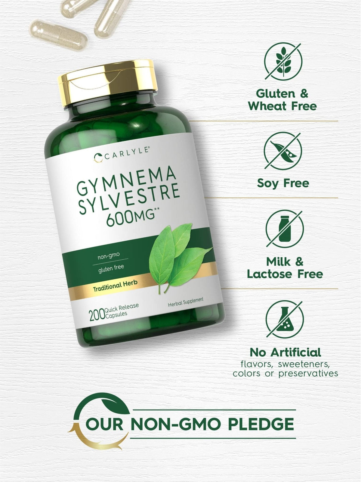 Carlyle Gymnema Sylvestre Capsules | 200 Count | Non-GMO and Gluten Free Supplement - PrimeBioHealth - canada supplements