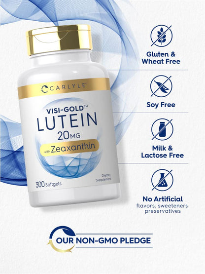 Carlyle Lutein and Zeaxanthin 20mg | 300 Softgels | Eye Health Vitamins | Non-GMO & Gluten Free Supplement - PrimeBioHealth - canada supplements