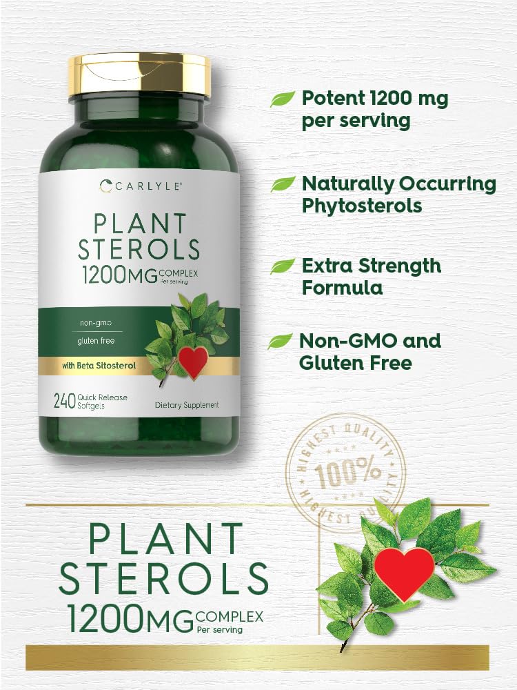 Carlyle Plant Sterols Supplement 1200 mg | 240 Softgels | with Beta Sitosterol | Non-GMO & Gluten Free - PrimeBioHealth - canada supplements