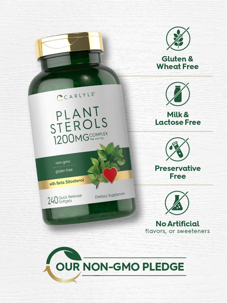 Carlyle Plant Sterols Supplement 1200 mg | 240 Softgels | with Beta Sitosterol | Non-GMO & Gluten Free - PrimeBioHealth - canada supplements