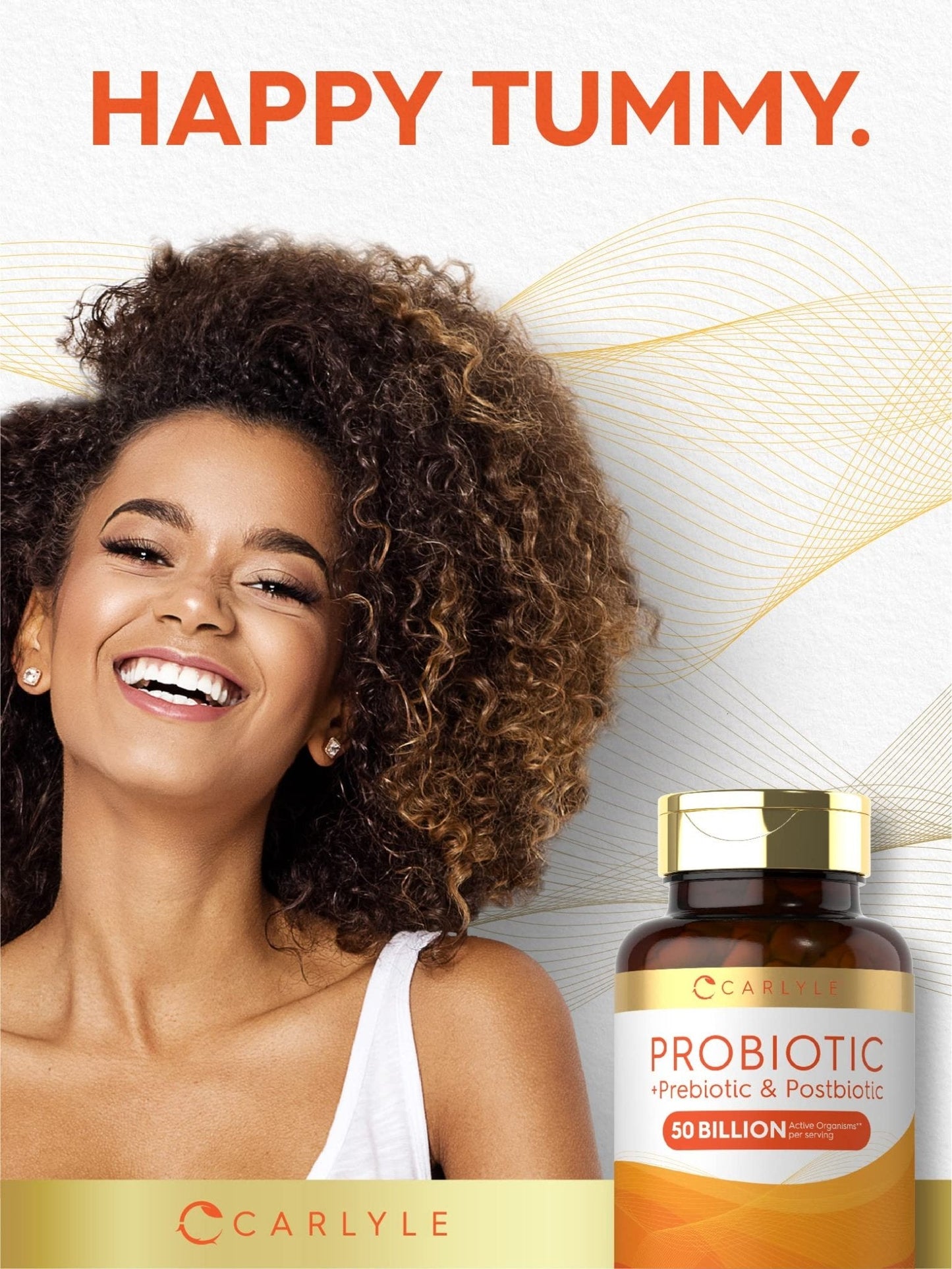 Carlyle Probiotic for Women and Men | 50 Billion CFU | 60 Capsules | Plus Prebiotic and Postbiotic | Complex Supplement | Vegetarian, Non-GMO, and Gluten Free - PrimeBioHealth - canada supplements